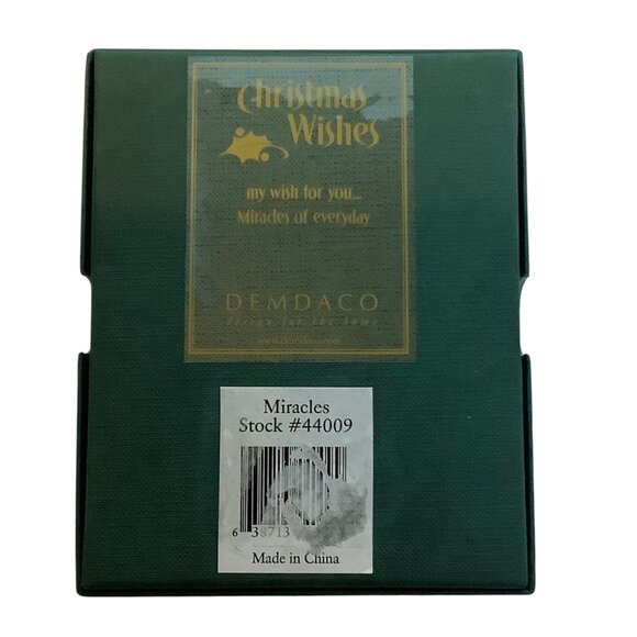 Vtg Demdaco Christmas Wishes Butterfly Ornament Porcelain Miracles 3" x 3" - Picture 3 of 8